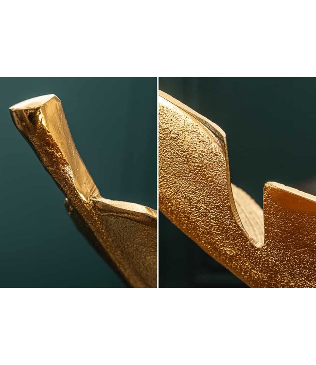 Invicta Interior Design decoratieve kom GOUD BLAD 62cm bladgoud design metaal handgemaakt - 41602