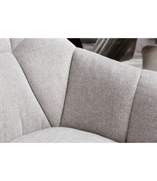 Invicta Interior Bureaustoel PAPILLON lichtgrijs decoratief gewatteerd zwart frame - 41587