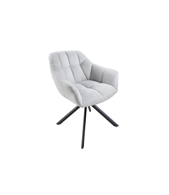 Invicta Interior Bureaustoel PAPILLON lichtgrijs decoratief gewatteerd zwart frame - 41587