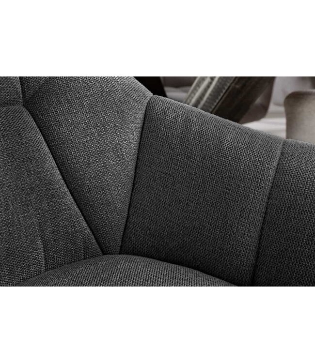 Invicta Interior Bureaustoel PAPILLON antraciet decoratief gewatteerd zwart frame - 41586