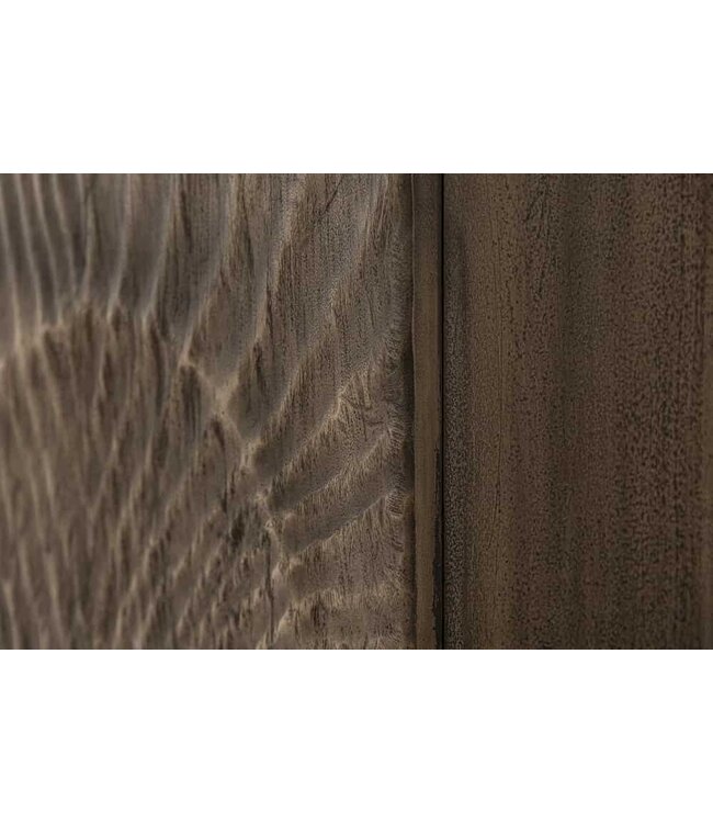 Invicta Interior Massief dressoir SCORPION 120cm grijs acacia gedetailleerd 3D-houtsnijwerk - 41571