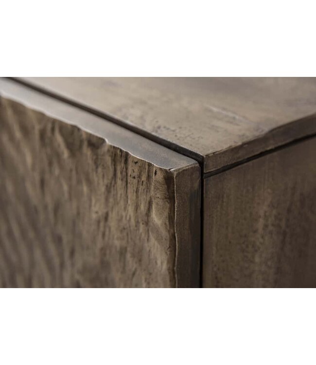 Invicta Interior Massief dressoir SCORPION 120cm grijs acacia gedetailleerd 3D-houtsnijwerk - 41571