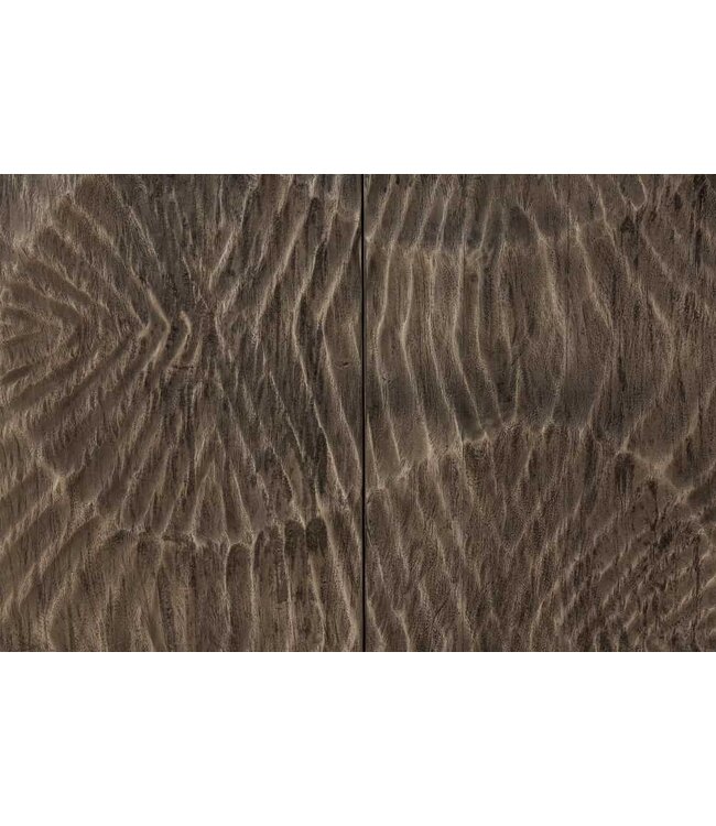 Invicta Interior Massief dressoir SCORPION 120cm grijs acacia gedetailleerd 3D-houtsnijwerk - 41571