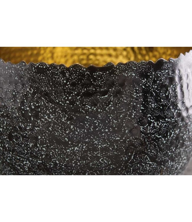 Invicta Interior Handgemaakte decoratieve kom ORIENT 26cm zilver met patina in klassiek gehamerd ontwerp - 41563