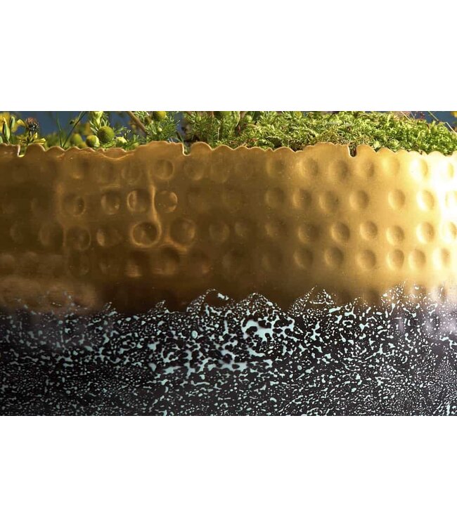Invicta Interior Handgemaakte decoratieve kom ORIENT 52cm goud met patina in klassiek gehamerd ontwerp - 41560