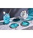 Invicta Interior Set van 4 onderzetters voor glazen COASTER 10cm groene edelsteen agaatkwarts handgemaakt - 41557
