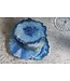Invicta Interior Set van 4 onderzetters voor glazen COASTER 10cm blauwe edelsteen agaatkwarts handgemaakt - 41556
