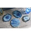 Invicta Interior Set van 4 onderzetters voor glazen COASTER 10cm blauwe edelsteen agaatkwarts handgemaakt - 41556