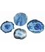 Invicta Interior Set van 4 onderzetters voor glazen COASTER 10cm blauwe edelsteen agaatkwarts handgemaakt - 41556
