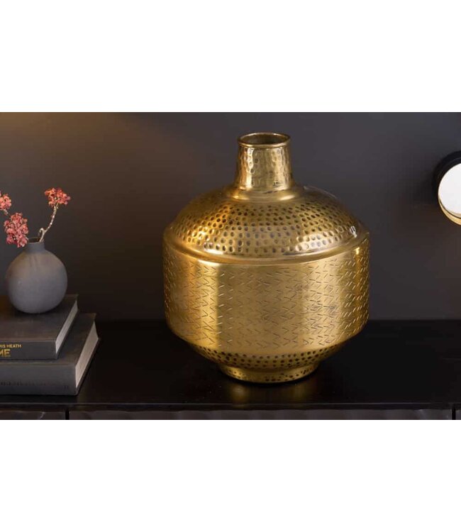 Invicta Interior Elegante vaas ORIENT 35cm antiek koperen gehamerd ontwerp - 41552