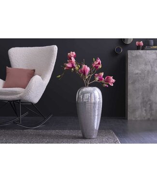 Invicta Interior Elegante vaas ORIENTAL 50cm zilver in wild hamerontwerp - 41550
