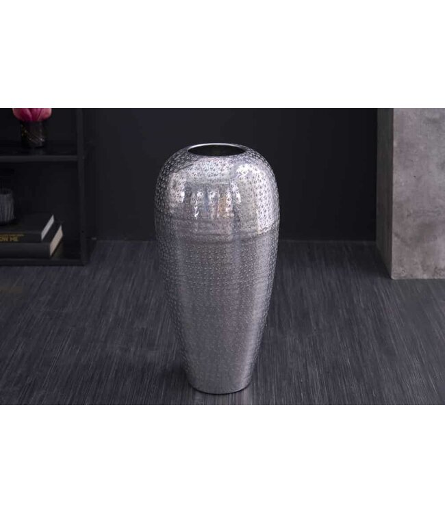 Invicta Interior Elegante vaas ORIENTAL 50cm zilver in wild hamerontwerp - 41550