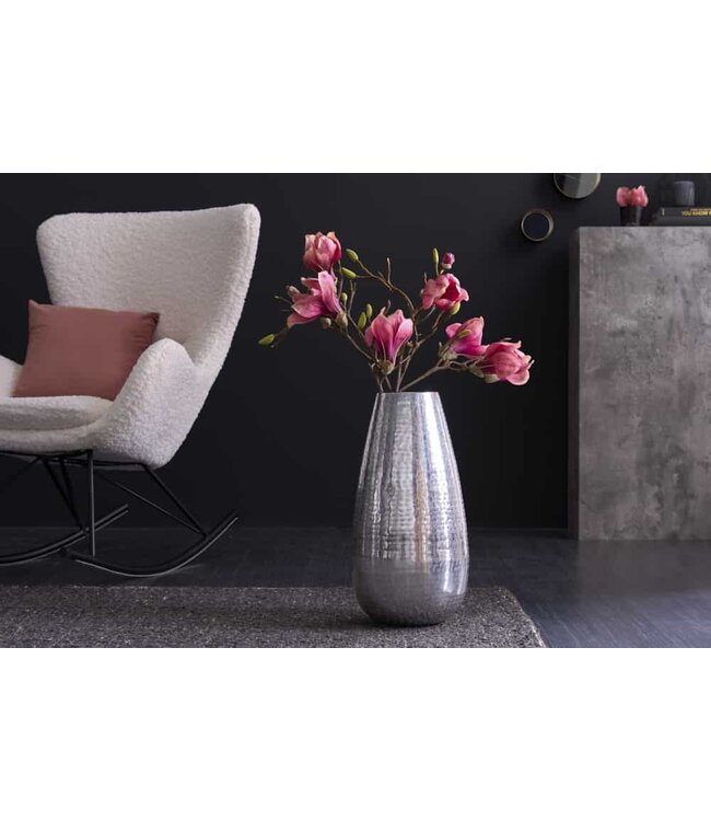 Invicta Interior Elegante vaas ORIENT 50cm zilver in hamerslagpatroon - 41548