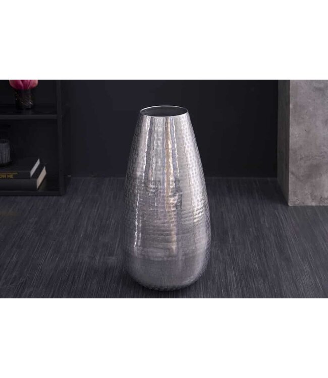 Invicta Interior Elegante vaas ORIENT 50cm zilver in hamerslagpatroon - 41548