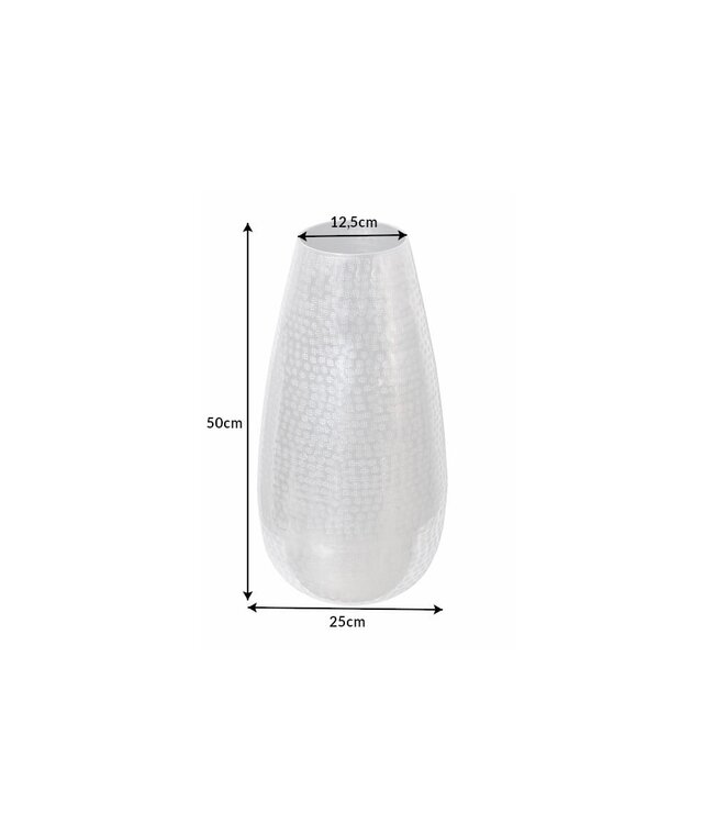 Invicta Interior Elegante vaas ORIENT 50cm zilver in hamerslagpatroon - 41548