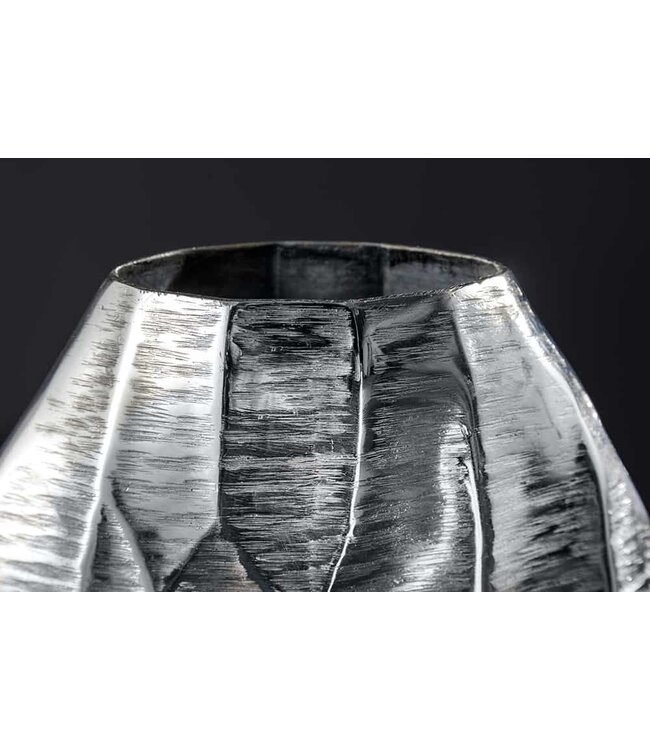 Invicta Interior Elegante vaas ORGANIC ORIENT 44cm zilver gehamerd ontwerp - 41546
