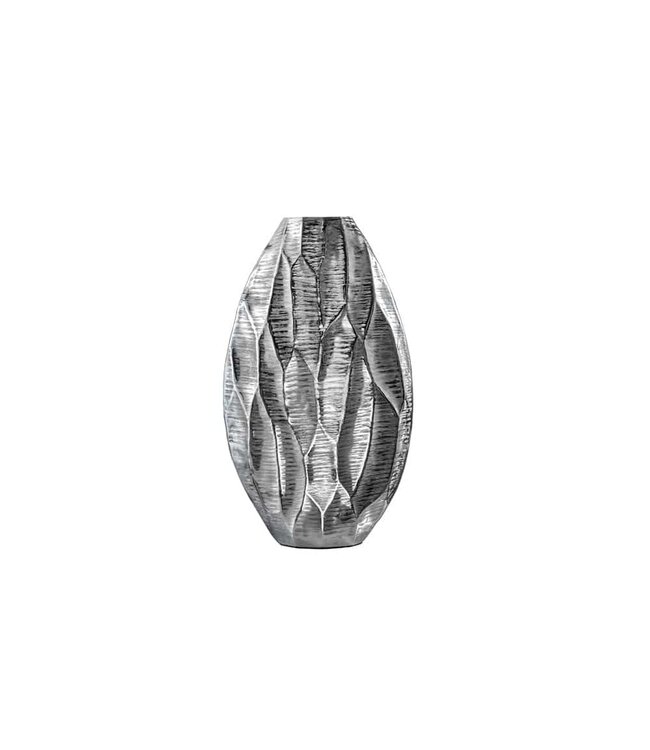 Invicta Interior Elegante vaas ORGANIC ORIENT 44cm zilver gehamerd ontwerp - 41546