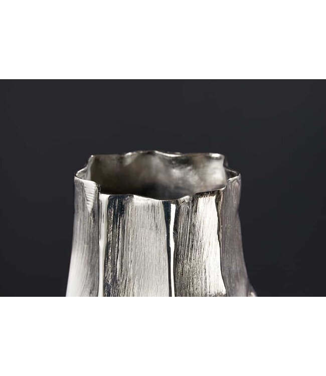 Invicta Interior Elegante vaas ORGANIC ORIENT 45cm zilver gehamerd ontwerp - 41544