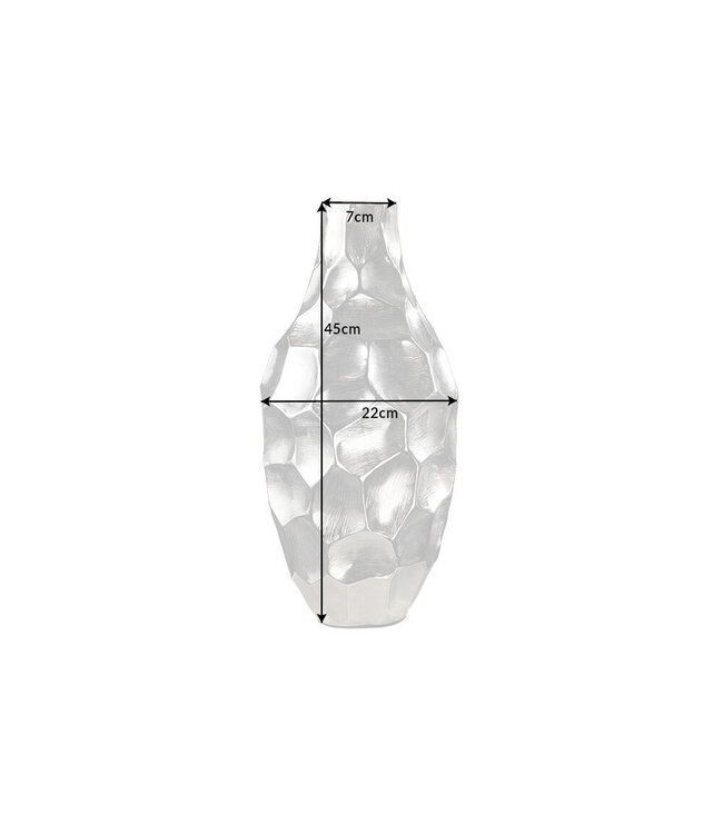 Invicta Interior Elegante vaas ORGANIC ORIENT 45cm zilver gehamerd ontwerp - 41544