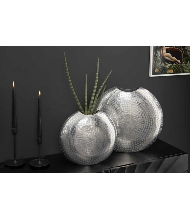 Invicta Interior Elegante vazen set van 2 ORIENTAL 44cm zilver in hamerslagpatroon - 41542