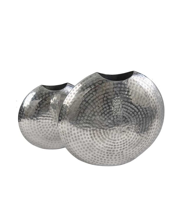 Invicta Interior Elegante vazen set van 2 ORIENTAL 44cm zilver in hamerslagpatroon - 41542