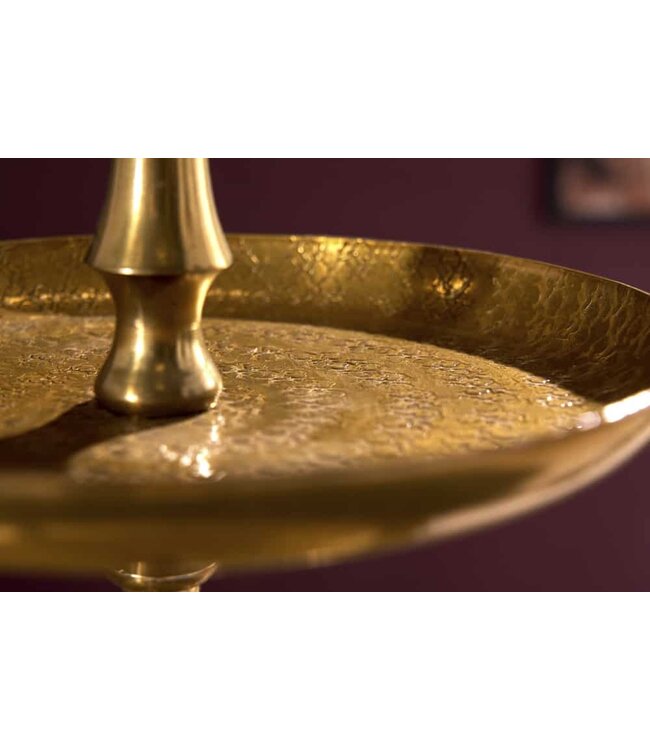 Invicta Interior Design taartplateau ORIENT 65cm goud in wild hammer finish met drie niveaus - 41537