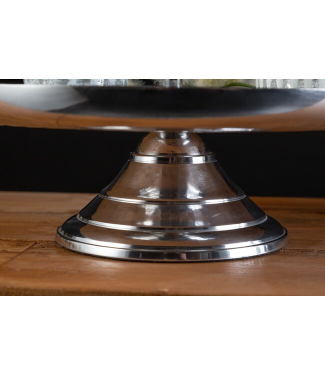 Invicta Interior Elegante taartschaal ORIENT 65cm zilver in wild hamerdesign met drie niveaus - 41536