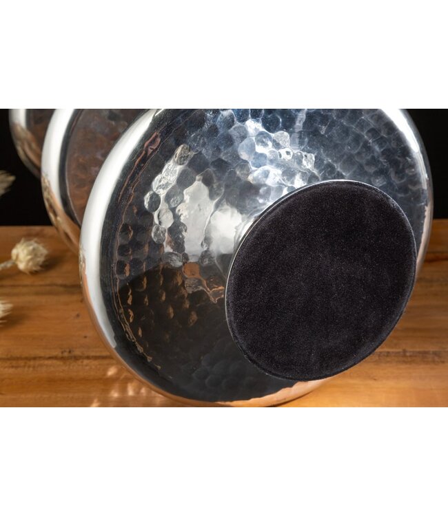 Invicta Interior Elegante taartschaal ORIENT 65cm zilver in wild hamerdesign met drie niveaus - 41536