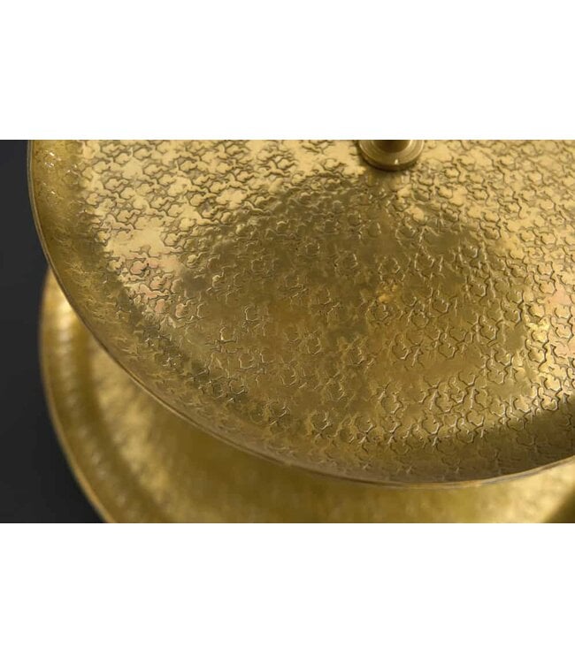 Invicta Interior Design taartplateau ORIENT 50cm goud in wildhammerafwerking met drie niveaus - 41533