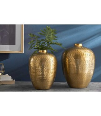 Invicta Interior Elegantes Vasen 2er Set ORIENTAL 32cm goud im Rice Hammerschlag Design - 41532