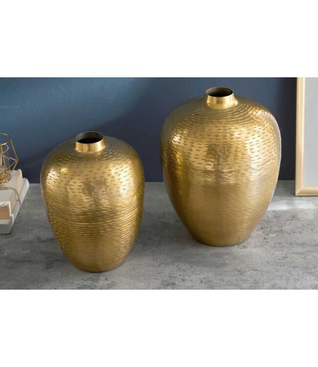 Invicta Interior Elegantes Vasen 2er Set ORIENTAL 32cm goud im Rice Hammerschlag Design - 41532