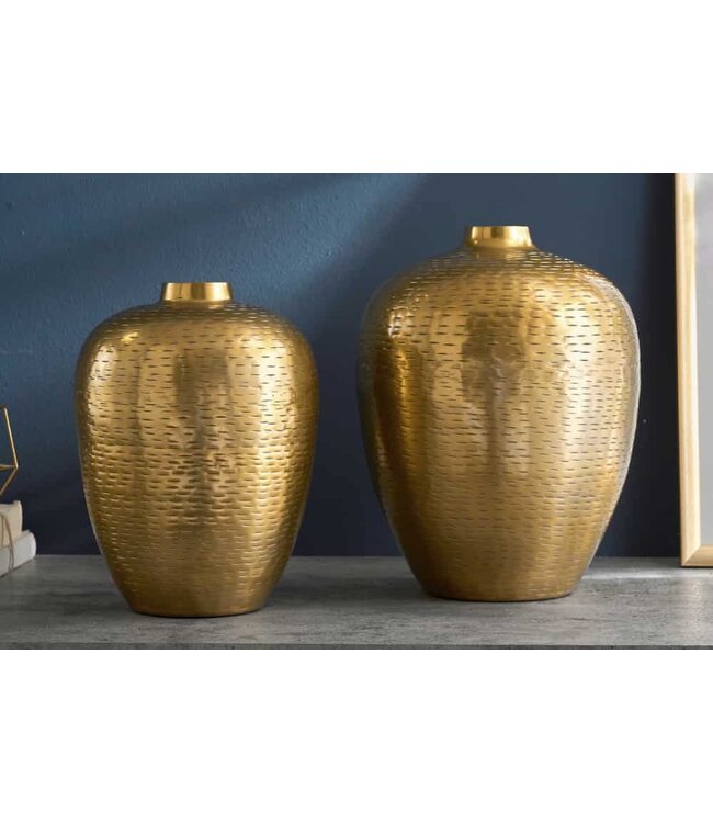 Invicta Interior Elegantes Vasen 2er Set ORIENTAL 32cm goud im Rice Hammerschlag Design - 41532