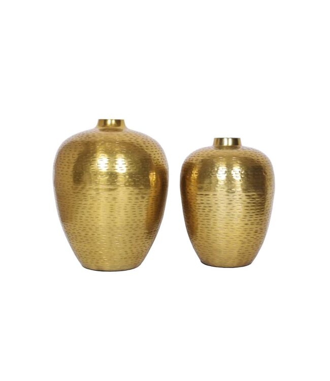 Invicta Interior Elegantes Vasen 2er Set ORIENTAL 32cm goud im Rice Hammerschlag Design - 41532