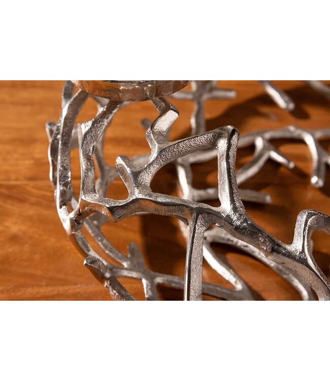 Invicta Interior Elegante kandelaar ABSTRACT 38cm zilveren takkenkrans voor 4 kaarsen - 41277
