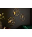 Invicta Interior Elegante wanddecoratie set van 3 GINKGO 40cm goud in filigrane bladvorm - 41273