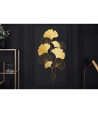 Invicta Interior Elegante wanddecoratie GINKGO 110cm goud in filigrane bladvorm - 41272