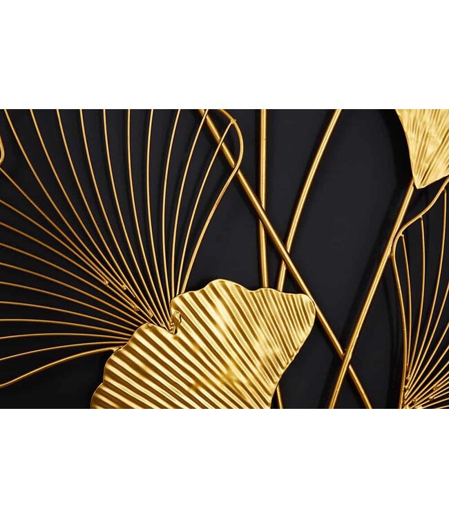 Invicta Interior Elegante wanddecoratie GINKGO 110cm goud in filigrane bladvorm - 41272