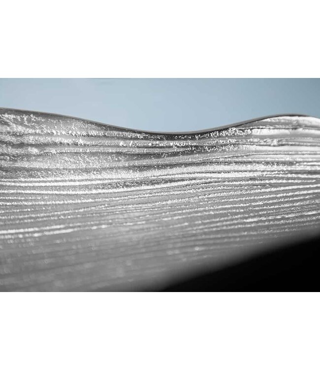 Invicta Interior Handgemaakte decoratieve kom ABSTRACT BLAD 65cm zilver aluminium - 41270