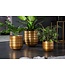 Invicta Interior Set van 3 bloempotten ORIENT 25/20/15cm metaal goud gehamerd ontwerp - 41269