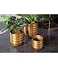 Invicta Interior Set van 3 bloempotten ORIENT 25/20/15cm metaal goud gehamerd ontwerp - 41269