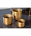 Invicta Interior Set van 3 bloempotten ORIENT 25/20/15cm metaal goud gehamerd ontwerp - 41269