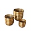 Invicta Interior Set van 3 bloempotten ORIENT 25/20/15cm metaal goud gehamerd ontwerp - 41269