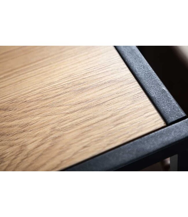 Invicta Interior industrieele laptoptafel LOFT 48cm eikenlook bijzettafel met plank - 41207