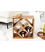 Invicta Interior Massief houten wijnrek CUBUS 40 cm Handgemaakte bijzettafel met sheesham steenafwerking - 41137