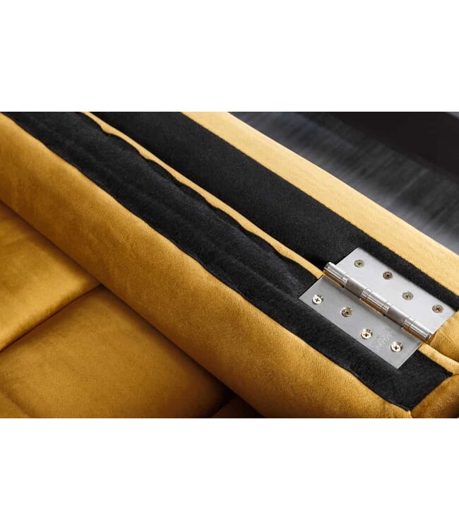 Invicta Interior Design 3-zits loungebank COSY VELVET 220cm mosterdgeel fluwelen veerkern - 41072