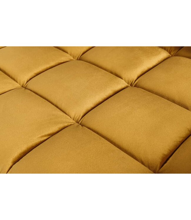 Invicta Interior Design 3-zits loungebank COSY VELVET 220cm mosterdgeel fluwelen veerkern - 41072