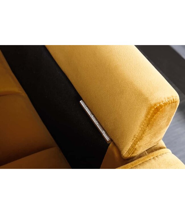 Invicta Interior Design 3-zits loungebank COSY VELVET 220cm mosterdgeel fluwelen veerkern - 41072