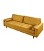 Invicta Interior Design 3-zits loungebank COSY VELVET 220cm mosterdgeel fluwelen veerkern - 41072