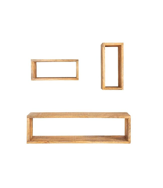 Invicta Interior Stevige wandplank set van 3 HEMINGWAY 94cm gemaakt van mangohout - 41066