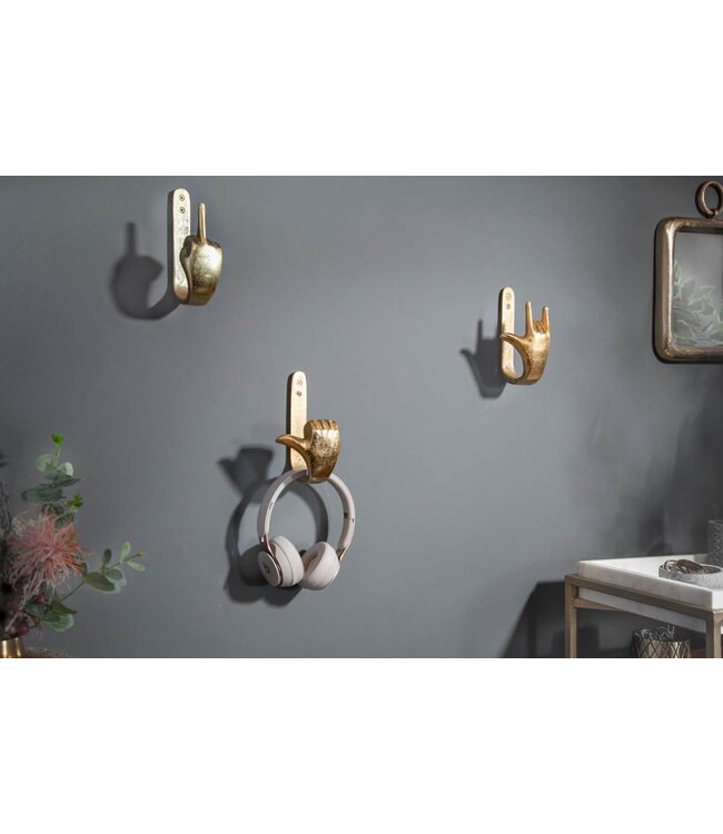 Invicta Interior Extravagante kapstokken FINGERS goud set van 3 wandkapstokken - 40917